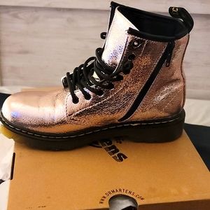 Pink Salt Crinkle Metallic Boots